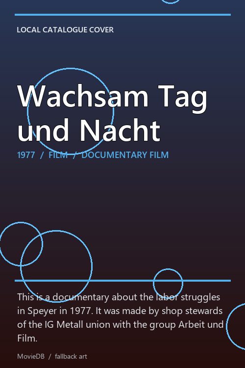 Wachsam Tag und Nacht poster