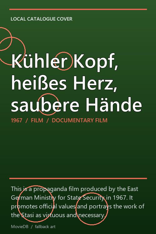 Kühler Kopf, heißes Herz, saubere Hände poster