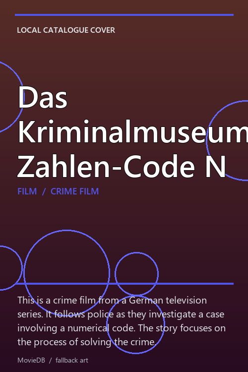 Das Kriminalmuseum: Zahlen-Code N poster
