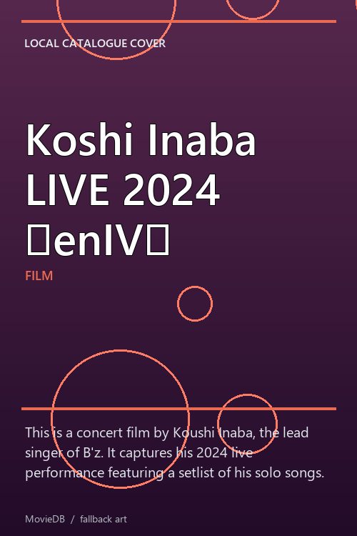 Koshi Inaba LIVE 2024 〜enIV〜 poster