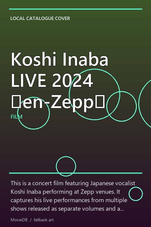 Koshi Inaba LIVE 2024 〜en-Zepp〜 poster