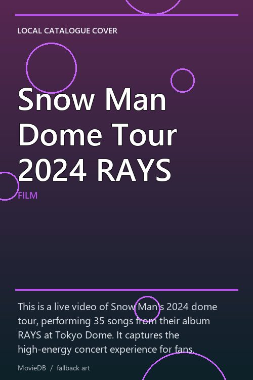 Snow Man Dome Tour 2024 RAYS poster
