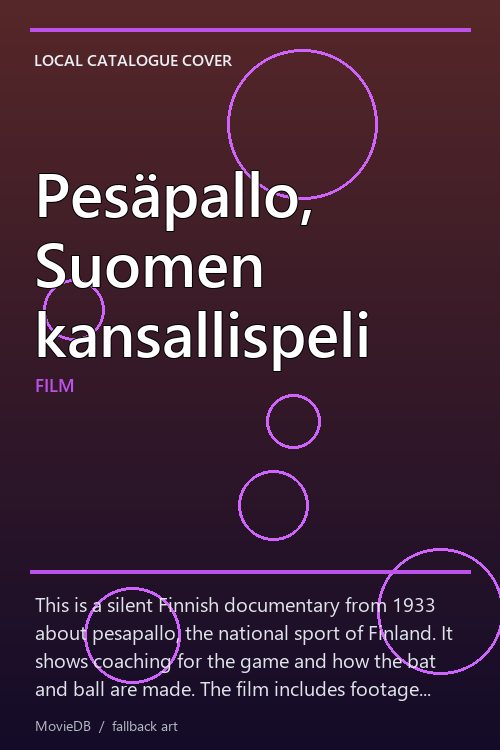 Pesäpallo, Suomen kansallispeli poster