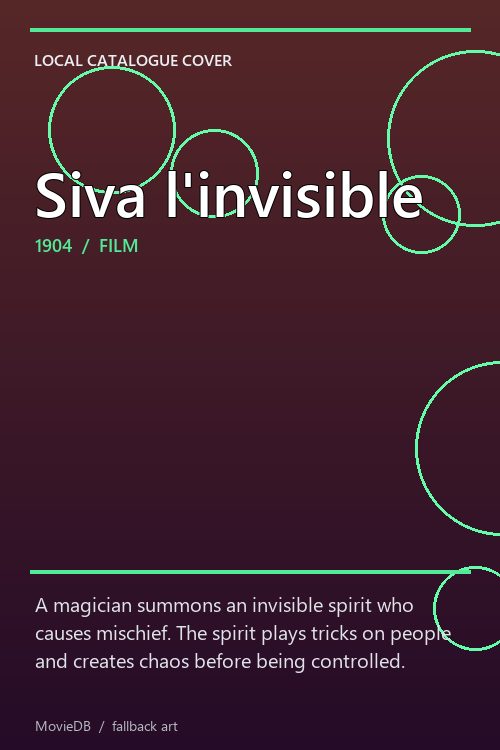 Siva l'invisible poster