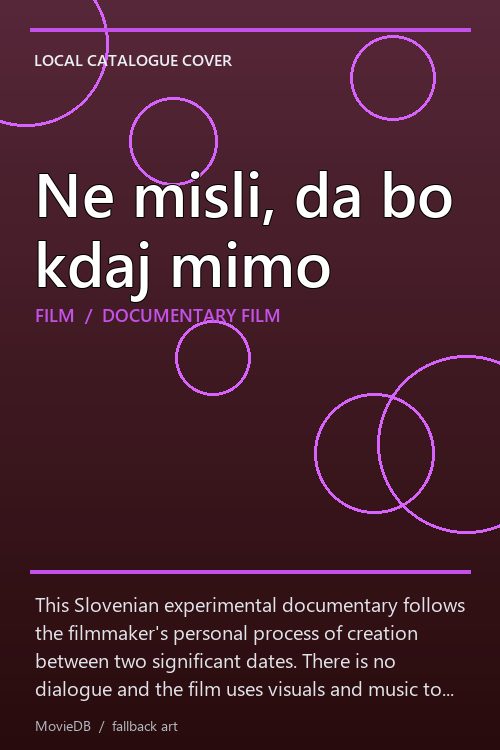 Ne misli, da bo kdaj mimo poster