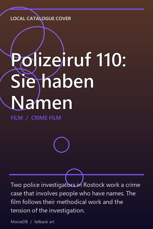 Polizeiruf 110: Sie haben Namen poster