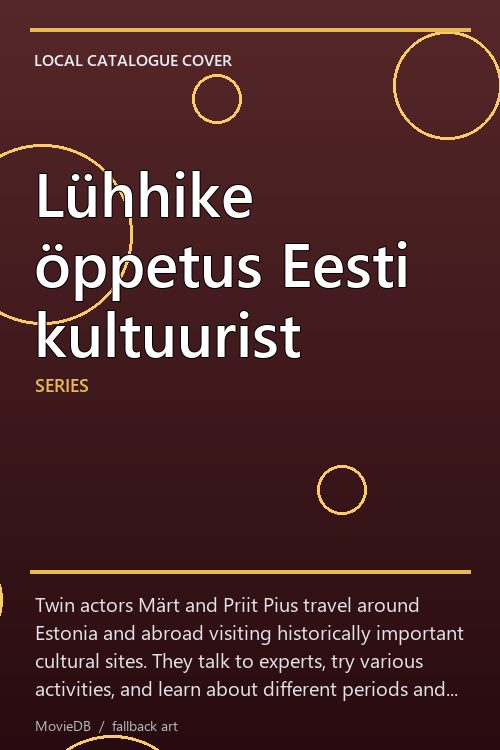 Lühhike öppetus Eesti kultuurist poster