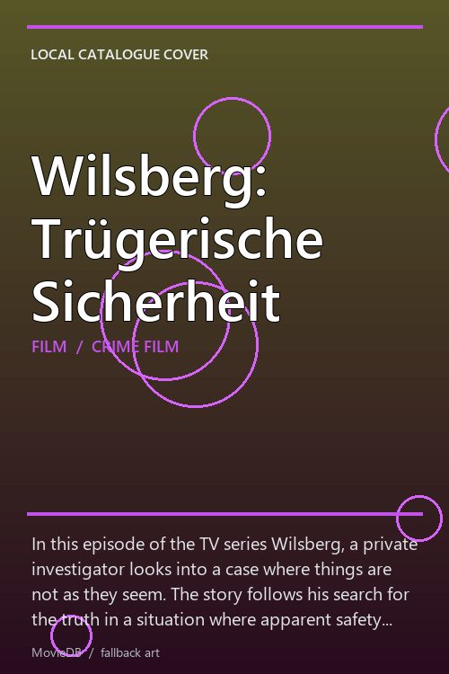 Wilsberg: Trügerische Sicherheit poster