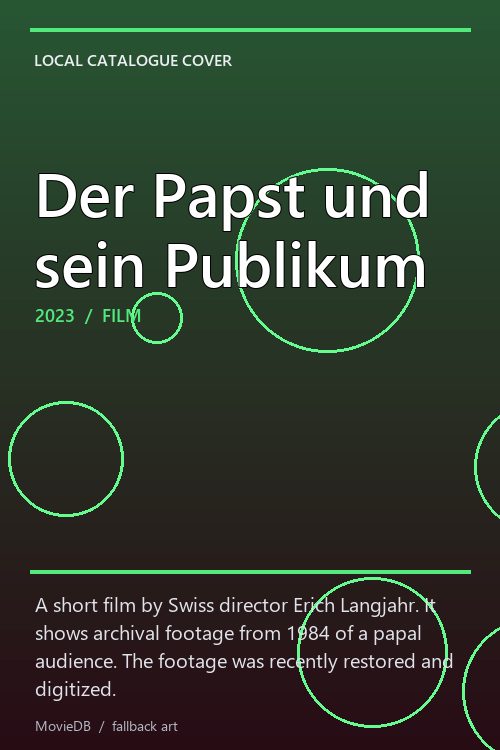 Der Papst und sein Publikum poster