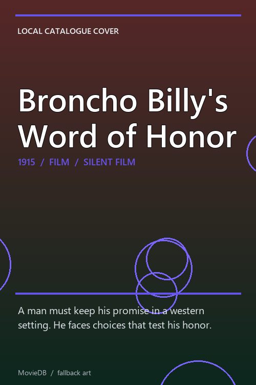 Broncho Billy's Word of Honor poster
