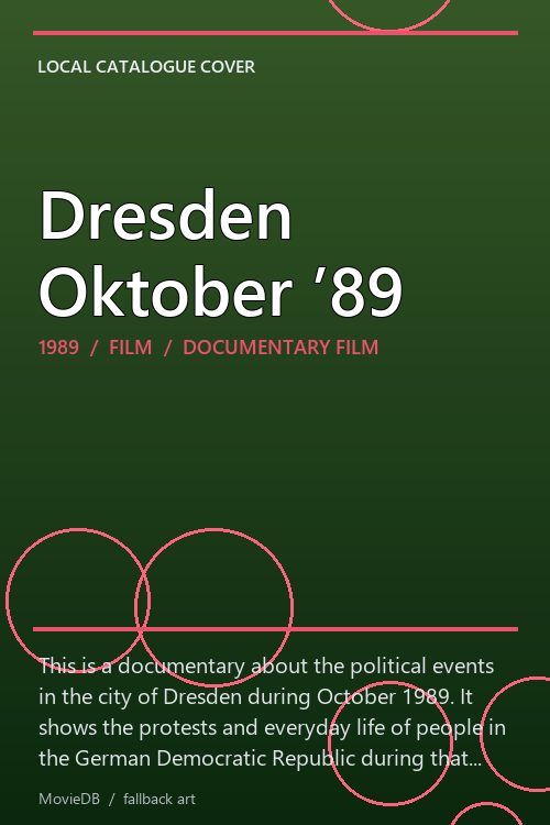 Dresden Oktober ’89 poster