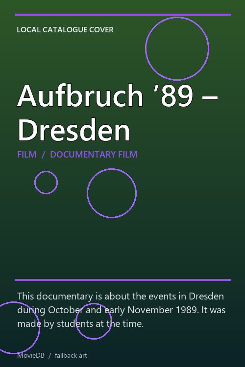 Aufbruch ’89 – Dresden poster
