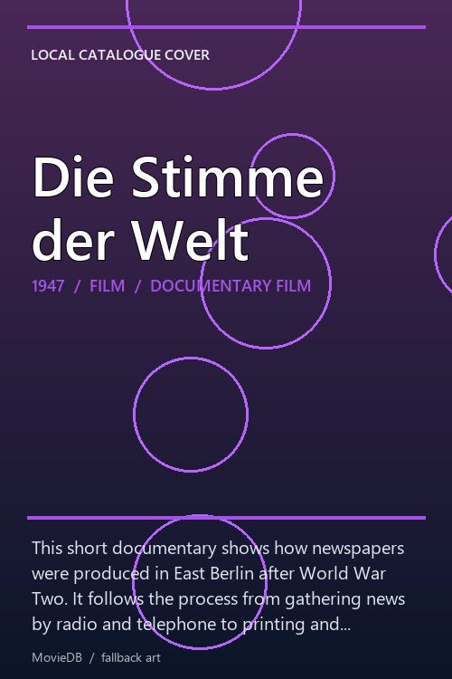 Die Stimme der Welt poster