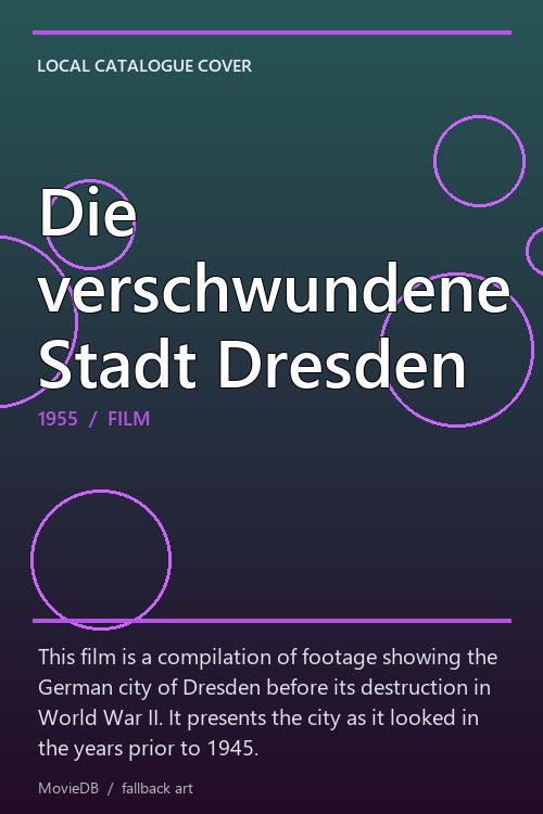 Die verschwundene Stadt Dresden poster