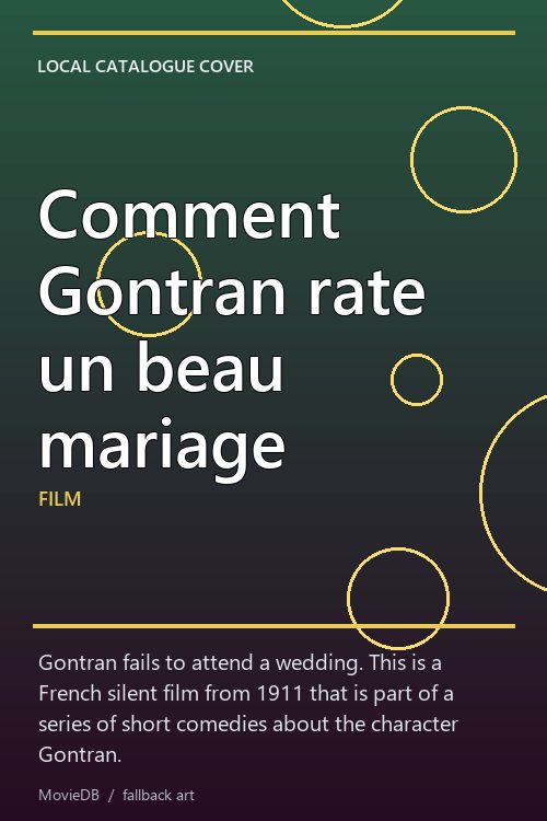 Comment Gontran rate un beau mariage poster