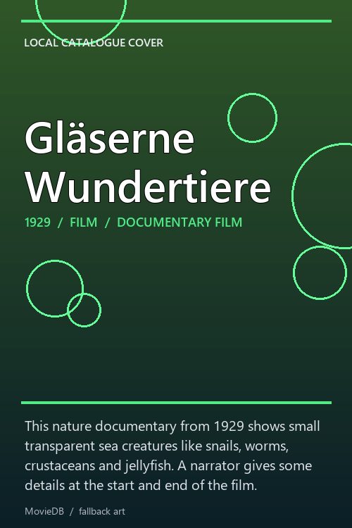 Gläserne Wundertiere poster