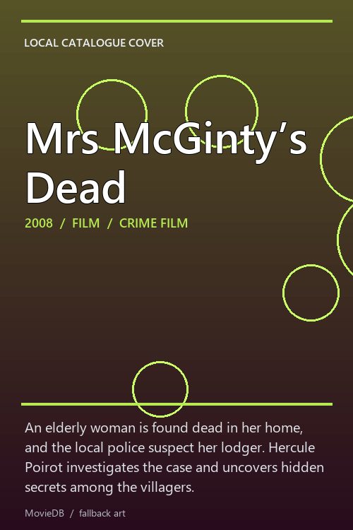 Mrs McGinty’s Dead poster
