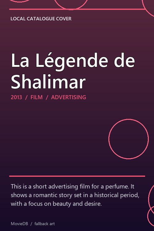 La Légende de Shalimar poster