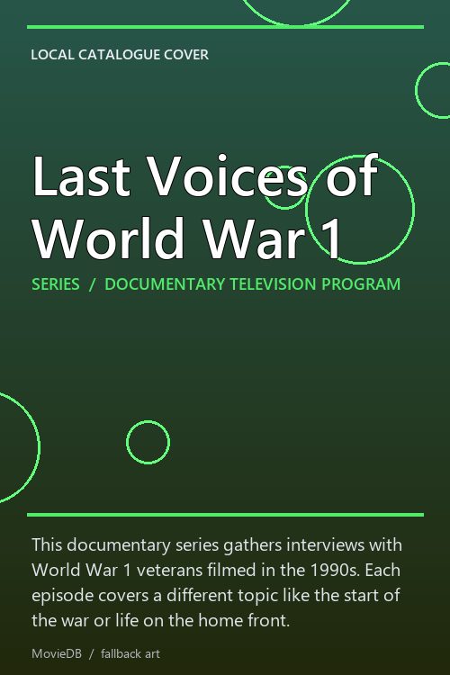 Last Voices of World War 1 poster