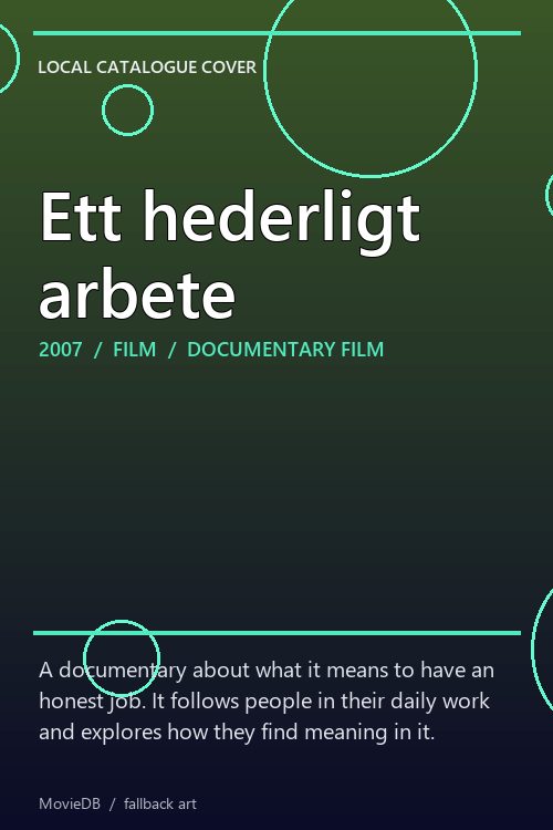 Ett hederligt arbete poster