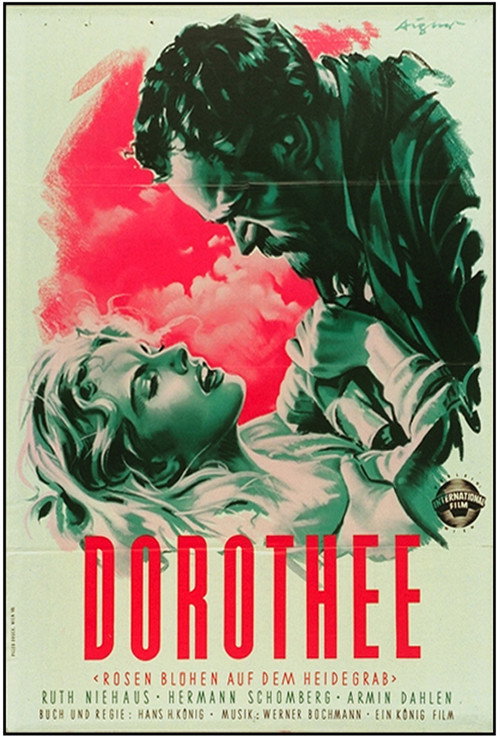 Rosen blühen auf dem Heidegrab poster