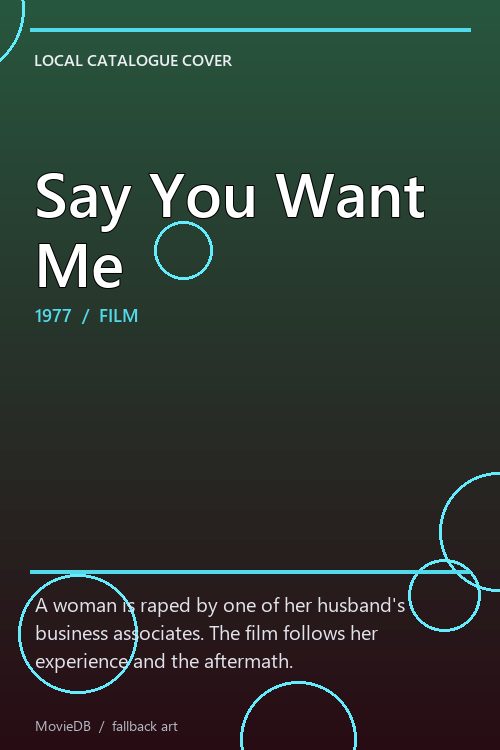 Say You Want Me poster