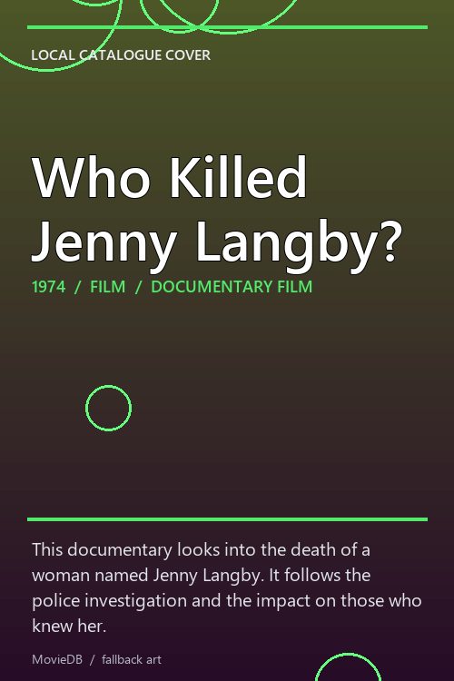 Who Killed Jenny Langby? poster