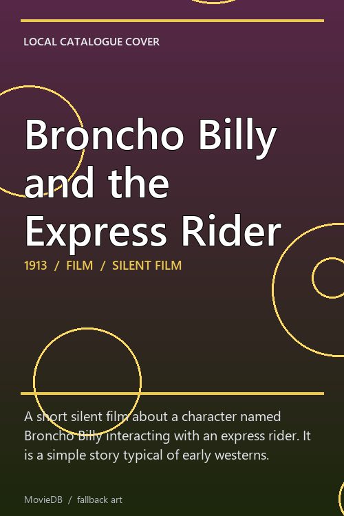 Broncho Billy and the Express Rider poster