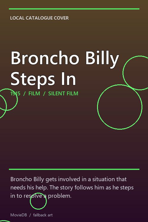 Broncho Billy Steps In poster