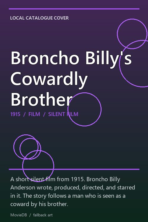 Broncho Billy's Cowardly Brother poster