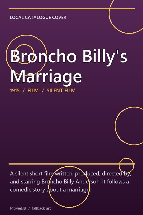 Broncho Billy's Marriage poster