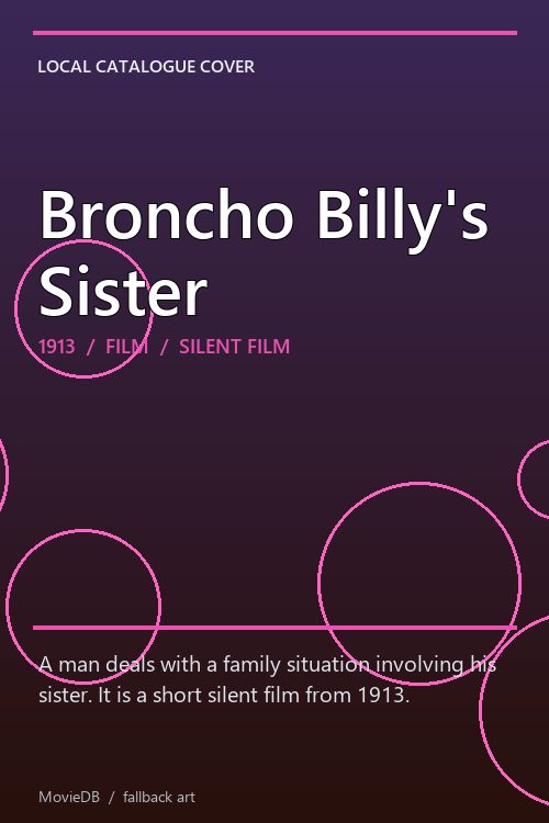 Broncho Billy's Sister poster