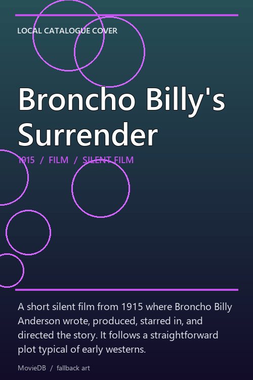 Broncho Billy's Surrender poster
