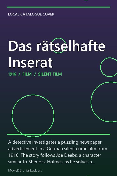 Das rätselhafte Inserat poster