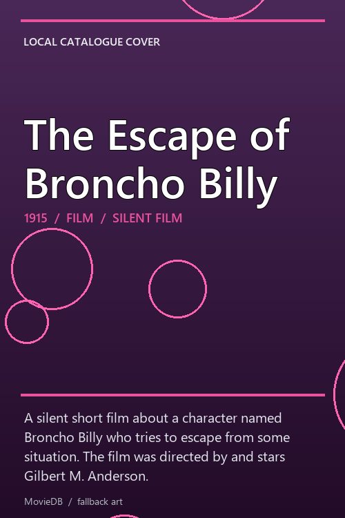 The Escape of Broncho Billy poster