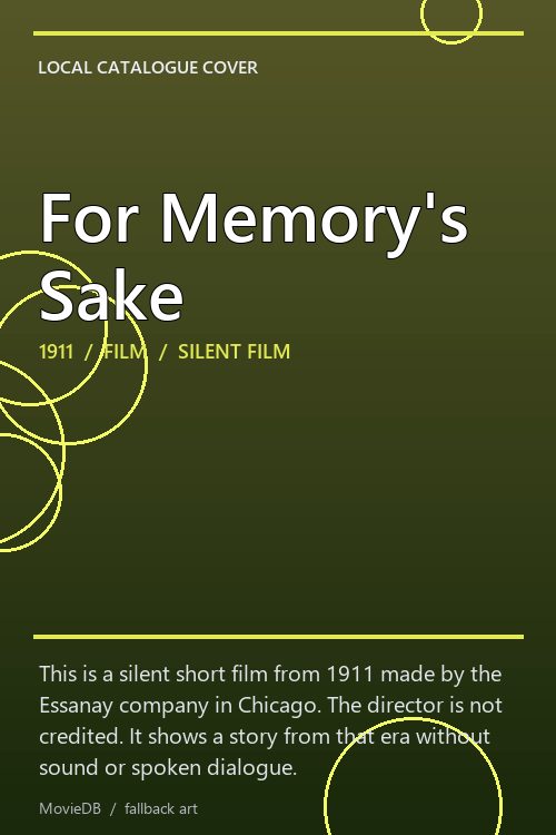For Memory's Sake poster