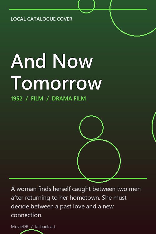 And Now Tomorrow poster