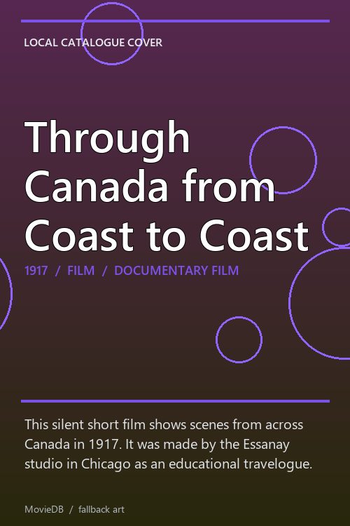 Through Canada from Coast to Coast poster