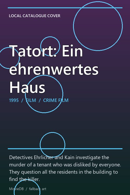 Tatort: Ein ehrenwertes Haus poster