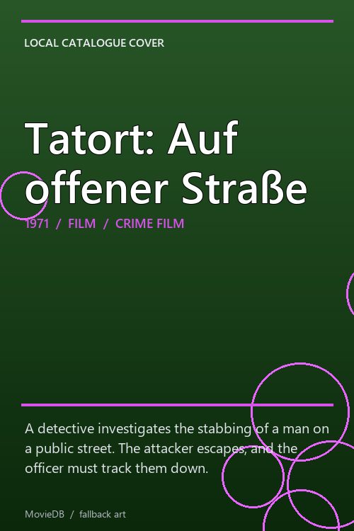 Tatort: Auf offener Straße poster