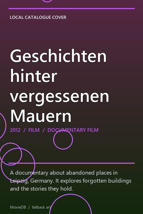 Geschichten hinter vergessenen Mauern poster