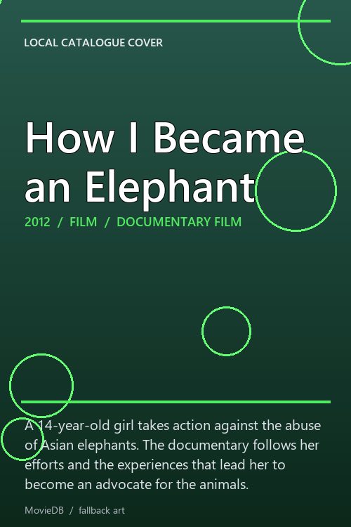 How I Became an Elephant poster