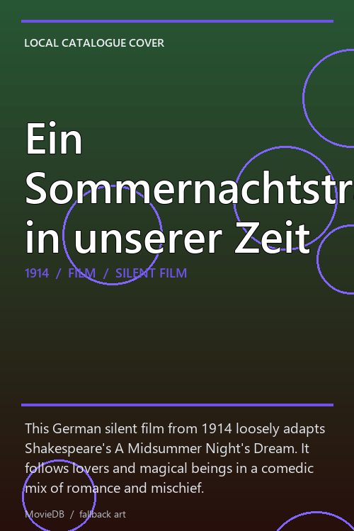 Ein Sommernachtstraum in unserer Zeit poster