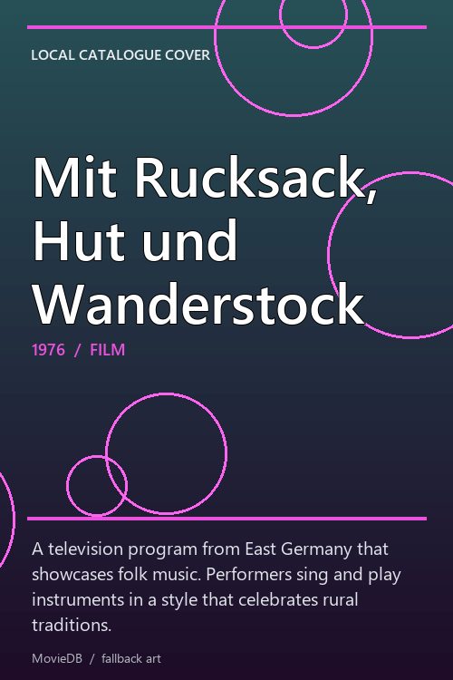 Mit Rucksack, Hut und Wanderstock poster