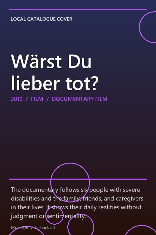Wärst Du lieber tot? poster