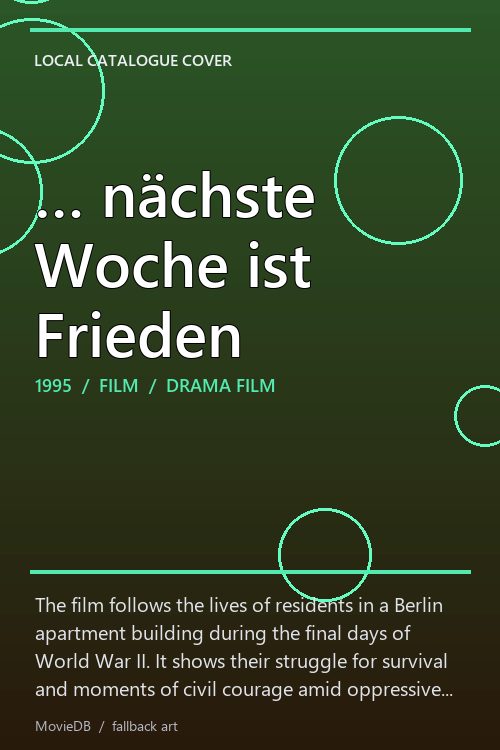 … nächste Woche ist Frieden poster