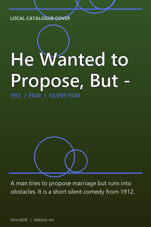He Wanted to Propose, But - poster