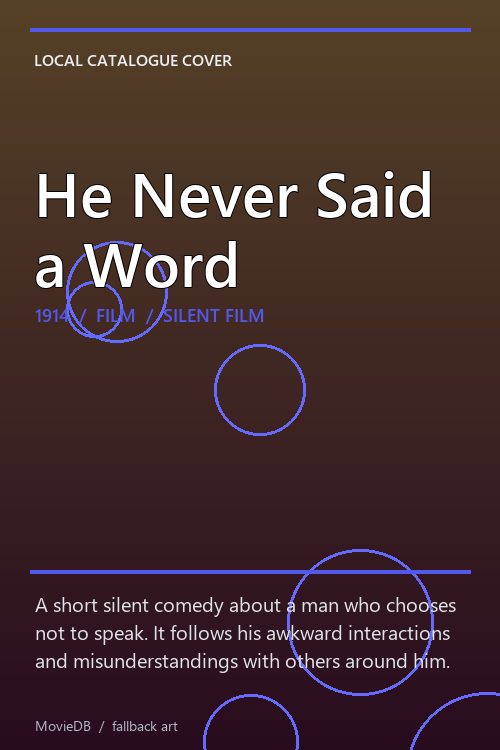 He Never Said a Word poster