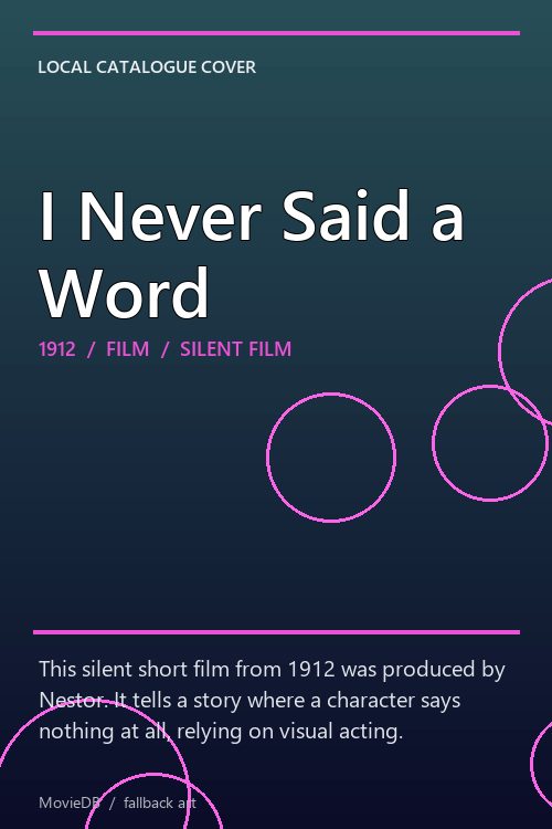 I Never Said a Word poster