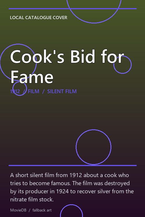 Cook's Bid for Fame poster